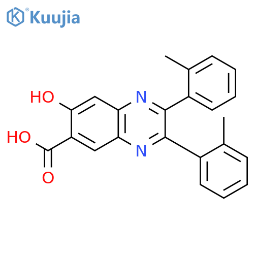 6-Quinoxalinecarboxylic acid, 7-hydroxy-2,3-bis(2-methylphenyl)- structure