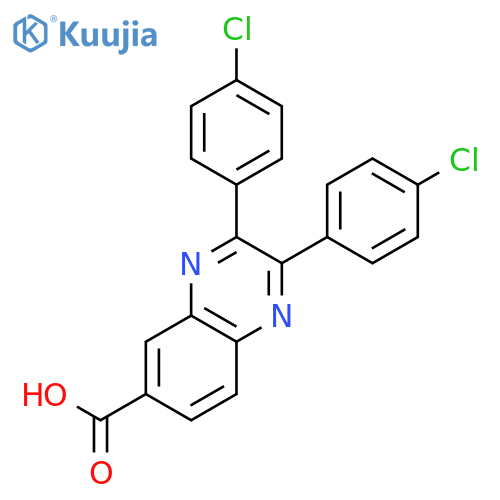 6-QUINOXALINECARBOXYLIC ACID, 2,3-BIS(4-CHLOROPHENYL)- structure