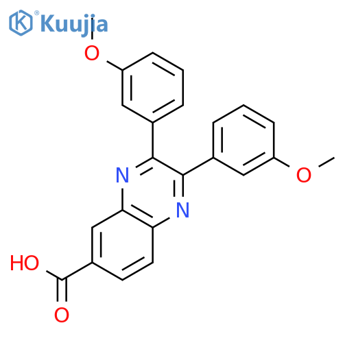 6-Quinoxalinecarboxylic acid, 2,3-bis(3-methoxyphenyl)- structure