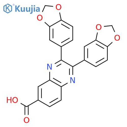 6-QUINOXALINECARBOXYLIC ACID, 2,3-BIS(1,3-BENZODIOXOL-5-YL)- structure