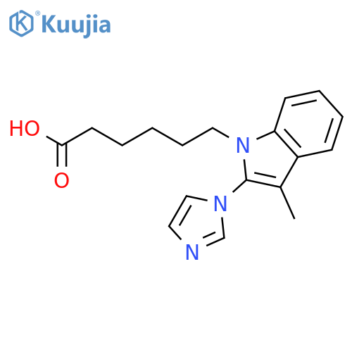 6-[2-(1H-Imidazol-1-yl)-3-methyl-1H-indol-1-yl]hexanoic acid structure