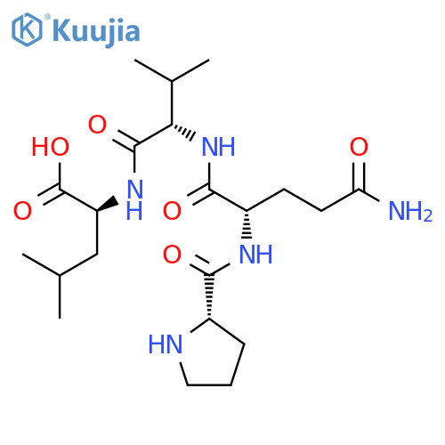 L-Leucine, N-[N-(N2-L-prolyl-L-glutaminyl)-L-valyl]- structure