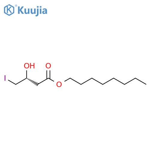 Butanoic acid, 3-hydroxy-4-iodo-, octyl ester, (R)- structure