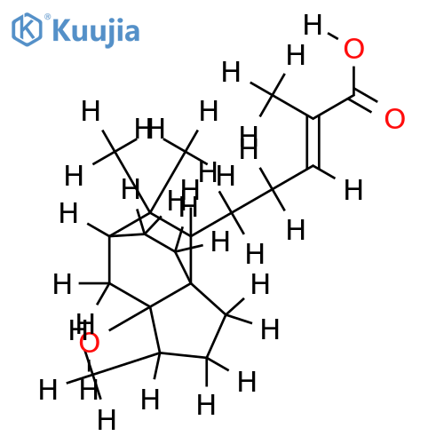 (2E,1'S,3a'R,4'R,6'R,7a'S)-5-(7a'-hydroxy-1',5',5',-trimethyloctahydro-3a',6'-ethano-3a'H-inden-4'-yl)-2-methylpent-2-enoic acid structure