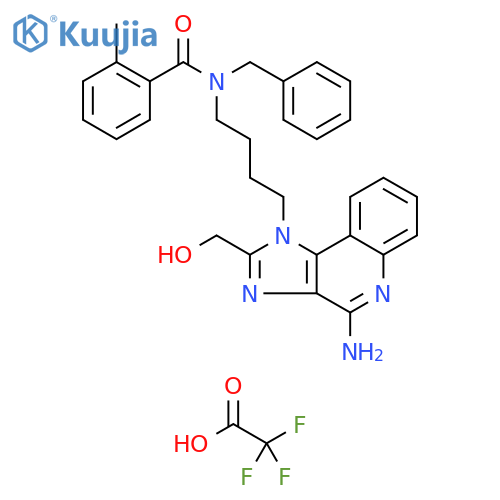 Benzamide,N-[4-[4-amino-2-(hydroxymethyl)-1H-imidazo[4,5-c]quinolin-1-yl]butyl]-2-methyl-N-(phenylmethyl)-, trifluoroacetate (salt) structure