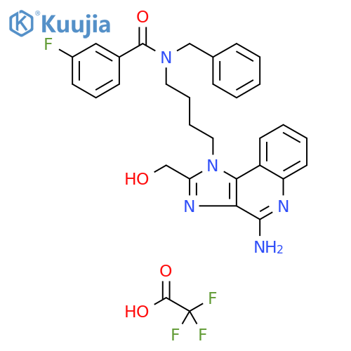 Benzamide,N-[4-[4-amino-2-(hydroxymethyl)-1H-imidazo[4,5-c]quinolin-1-yl]butyl]-3-fluoro-N-(phenylmethyl)-, trifluoroacetate (salt) structure