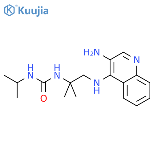 Urea,N-[2-[(3-amino-4-quinolinyl)amino]-1,1-dimethylethyl]-N'-(1-methylethyl)- structure