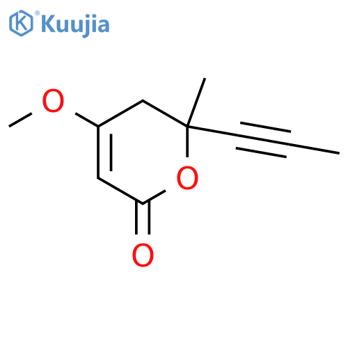 2H-Pyran-2-one, 5,6-dihydro-4-methoxy-6-methyl-6-(1-propynyl)- structure