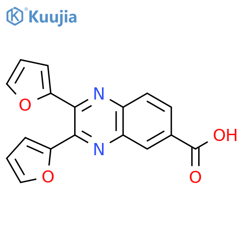 2,3-Di(furan-2-yl)quinoxaline-6-carboxylic acid structure