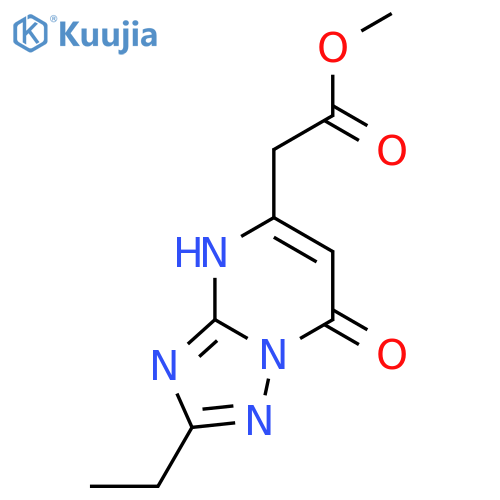 <br>(2-Ethyl-7-oxo-4,7-dihydro-[1,2,4]triazolo[1,5-a]pyrimidin-5-yl)-acetic aci d methyl ester structure