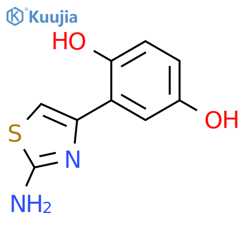2-(2-amino-1,3-thiazol-4-yl)benzene-1,4-diol structure