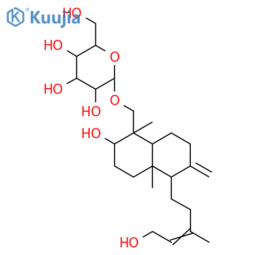 (1S,8aβ)-Decahydro-1,4aα-dimethyl-6-methylene-1β-[(β-D-glucopyranosyloxy)methyl]-5α-[(E)-5-hydroxy-3-methyl-3-pentenyl]naphthalen-2α-ol structure