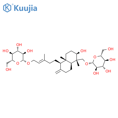 (2E)-5-{(1R,4aS,5S,6R,8aS)-5-[(β-D-Glucopyranosyloxy)methyl]-6-hydroxy-5,8a-dimethyl-2-methylenedecahydro-1-naphthalenyl}-3-methyl-2-penten-1-yl β-D-glucopyranoside structure