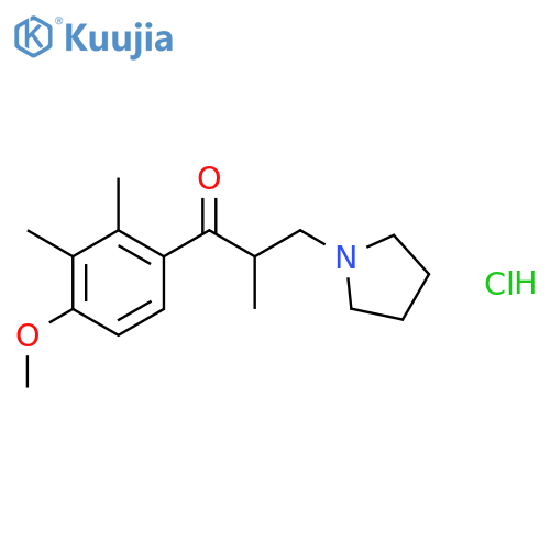 1-(4-methoxy-2,3-dimethylphenyl)-2-methyl-3-(pyrrolidin-1-yl)propan-1-one hydrochloride (1:1) structure