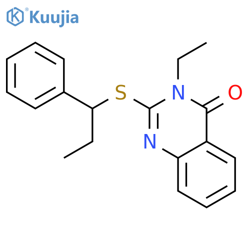 4(3H)-QUINAZOLINONE, 3-ETHYL-2-[(1-PHENYLPROPYL)THIO]- structure