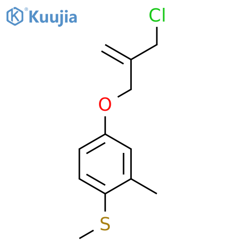 Benzene, 4-[[2-(chloromethyl)-2-propenyl]oxy]-2-methyl-1-(methylthio)- structure