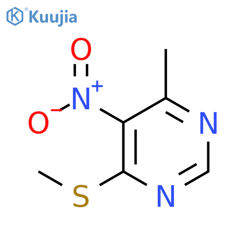 PYRIMIDINE, 4-METHYL-6-(METHYLTHIO)-5-NITRO- structure