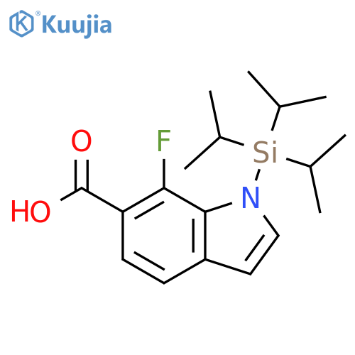 1H-Indole-6-carboxylic acid, 7-fluoro-1-[tris(1-methylethyl)silyl]- structure