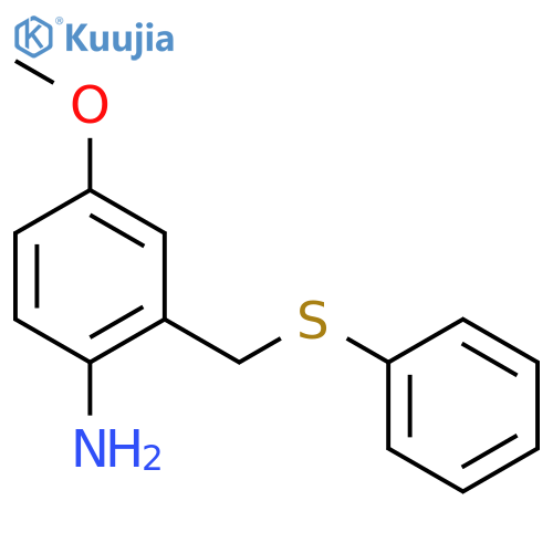 BENZENAMINE, 4-METHOXY-2-[(PHENYLTHIO)METHYL]- structure
