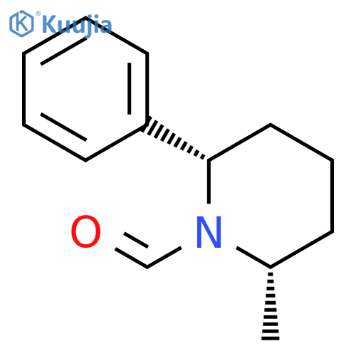 1-Piperidinecarboxaldehyde, 2-methyl-6-phenyl-, cis- structure
