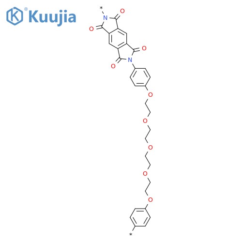 POLY[(5,7-DIHYDRO-1,3,5,7-TETRAOXOBENZO[1,2-C:4,5-C']DIPYRROLE-2,6(1H,3H)-DIYL)-1,4-PHENYLENEOXY-1,2-ETHANEDIYLOXY-1,2-ETHANEDIYLOXY-1,2-ETHANEDIYLOXY-1,2-ETHANEDIYLOXY-1,4-PHENYLENE] structure