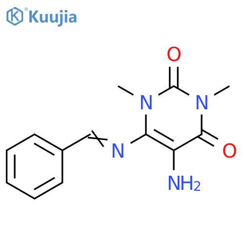5-Amino-1,3-dimethyl-6-[(phenylmethylene)amino]-2,4(1H,3H)-pyrimidinedione structure