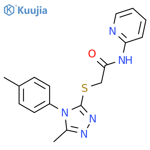 Acetamide,2-[[5-methyl-4-(4-methylphenyl)-4H-1,2,4-triazol-3-yl]thio]-N-2-pyridinyl- structure