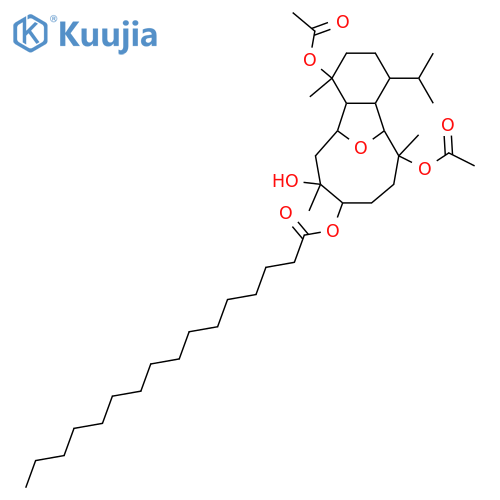 6,13-Epoxy-4,8,9,12-eunicellanetetrol; (4β,6α,8α,9β,12β,13α)-form, 9-Hexadecanoyl, 4,12-di-Ac structure