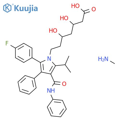 Methanamine (3R,5R)-7-(2-(4-fluorophenyl)-5-isopropyl-3-phenyl-4-(phenylcarbamoyl)-1H-pyrrol-1-yl)-3,5-dihydroxyheptanoate structure