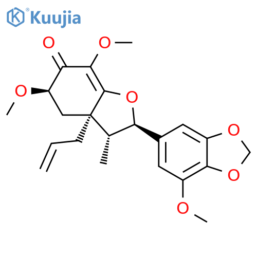 6(2H)-Benzofuranone, 3,3a,4,5-tetrahydro-5,7-dimethoxy-2-(7-methoxy-1,3-benzodioxol-5-yl)-3-methyl-3a-(2-propen-1-yl)-, (2R,3R,3aR,5R)- structure