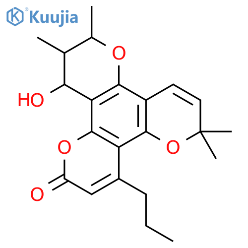 (10S,11R,12S)-12-hydroxy-6,6,10,11-tetramethyl-4-propyl-11,12-dihydro-2H,6H,10H-dipyrano[2,3-f:2',3'-h]chromen-2-one structure
