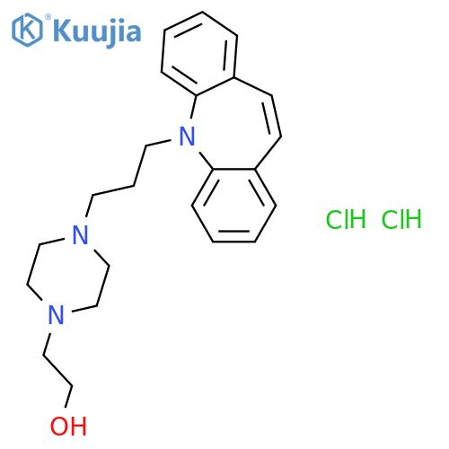 1-Piperazineethanol,4-[3-(5H-dibenz[b,f]azepin-5-yl)propyl]-, hydrochloride (1:2) structure