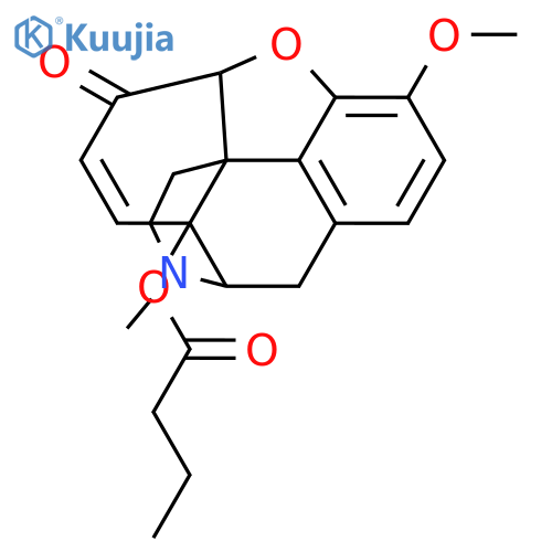 (5alpha)-3-methoxy-17-methyl-6-oxo-7,8-didehydro-4,5-epoxymorphinan-14-yl butanoate structure