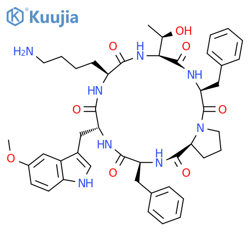 CYCLO(L-LYSYL-L-THREONYL-L-PHENYLALANYL-L-PROLYL-L-PHENYLALANYL-5-METHOXY-D-TRYPTOPHYL) structure