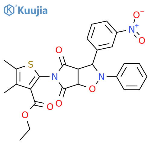 ethyl 4,5-dimethyl-2-3-(3-nitrophenyl)-4,6-dioxo-2-phenyl-hexahydro-2H-pyrrolo3,4-d1,2oxazol-5-ylthiophene-3-carboxylate structure