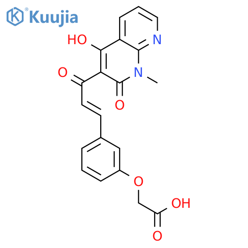 Acetic acid,[3-[(1E)-3-(1,2-dihydro-4-hydroxy-1-methyl-2-oxo-1,8-naphthyridin-3-yl)-3-oxo-1-propenyl]phenoxy]- structure