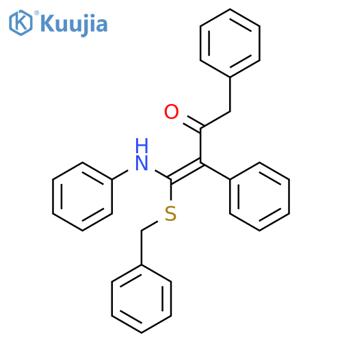 3-Buten-2-one, 1,3-diphenyl-4-(phenylamino)-4-[(phenylmethyl)thio]- structure