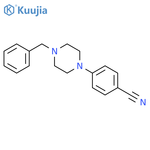 Benzonitrile, 4-[4-(phenylmethyl)-1-piperazinyl]- structure