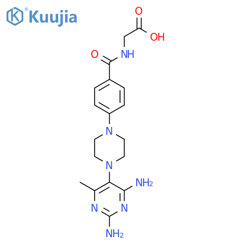 Glycine,N-[4-[4-(2,4-diamino-6-methyl-5-pyrimidinyl)-1-piperazinyl]benzoyl]- structure