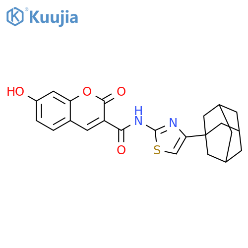 N-4-(adamantan-1-yl)-1,3-thiazol-2-yl-7-hydroxy-2-oxo-2H-chromene-3-carboxamide structure