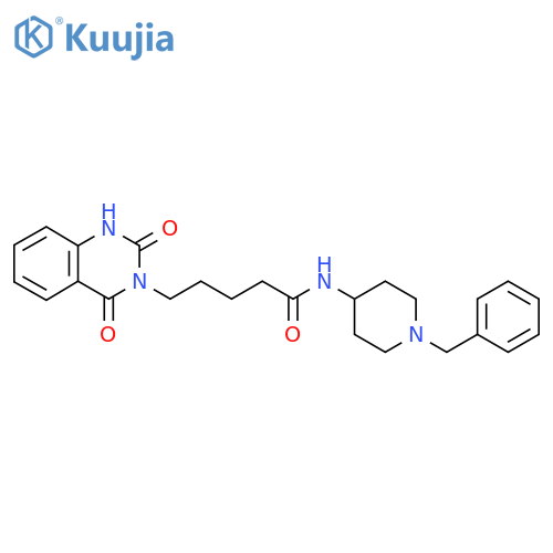 N-(1-benzylpiperidin-4-yl)-5-(2,4-dioxo-1,2,3,4-tetrahydroquinazolin-3-yl)pentanamide structure