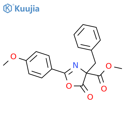 4-Oxazolecarboxylic acid,4,5-dihydro-2-(4-methoxyphenyl)-5-oxo-4-(phenylmethyl)-, methyl ester structure