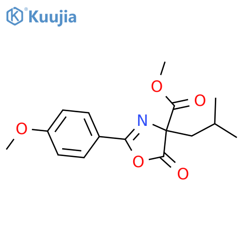 4-Oxazolecarboxylic acid,4,5-dihydro-2-(4-methoxyphenyl)-4-(2-methylpropyl)-5-oxo-, methylester structure