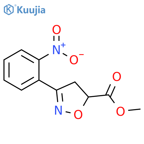 methyl 3-(2-nitrophenyl)-4,5-dihydro-1,2-oxazole-5-carboxylate structure