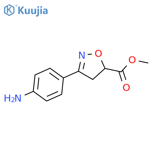 5-Isoxazolecarboxylic acid, 3-(4-aminophenyl)-4,5-dihydro-, methyl ester structure