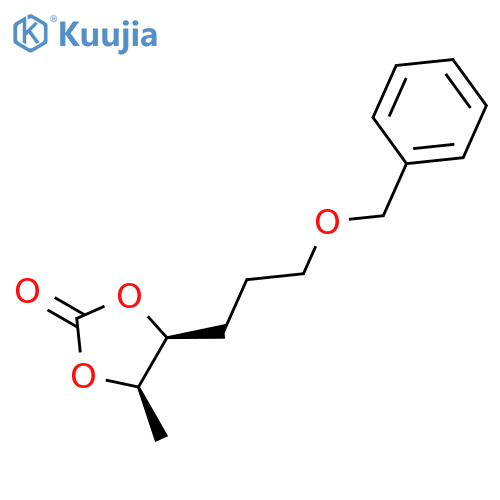 1,3-Dioxolan-2-one, 4-methyl-5-[3-(phenylmethoxy)propyl]-, (4R,5S)-rel- structure