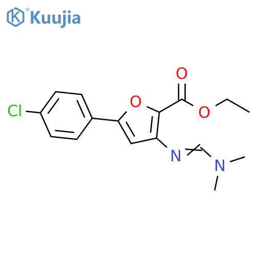 2-Furancarboxylic acid,5-(4-chlorophenyl)-3-[[(dimethylamino)methylene]amino]-, ethyl ester structure