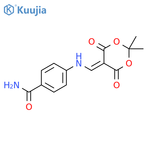 4-{[(2,2-dimethyl-4,6-dioxo-1,3-dioxan-5-ylidene)methyl]amino}benzamide structure