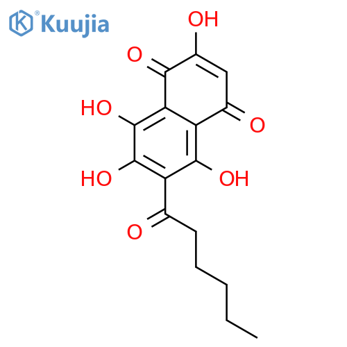 2,5,7,8-Tetrahydroxy-6-(1-oxohexyl)-1,4-naphthalenedione structure