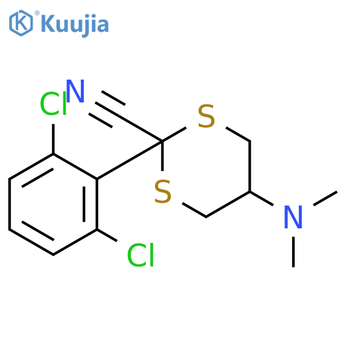 1,3-DITHIANE-2-CARBONITRILE, 2-(2,6-DICHLOROPHENYL)-5-(DIMETHYLAMINO)- structure